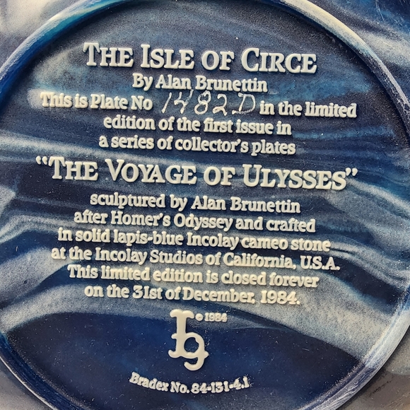 Land of the Phaeacians collector pate by Alan Brunettin "Voyage of Ulysses" 1986 - Picture 5 of 10